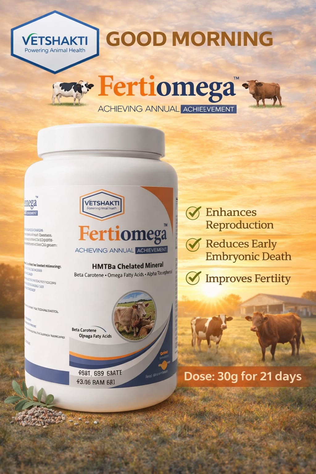 Improving Reproductive Efficiency in Dairy Animals: A Complete Scientific Guide with Nutritional Solutions