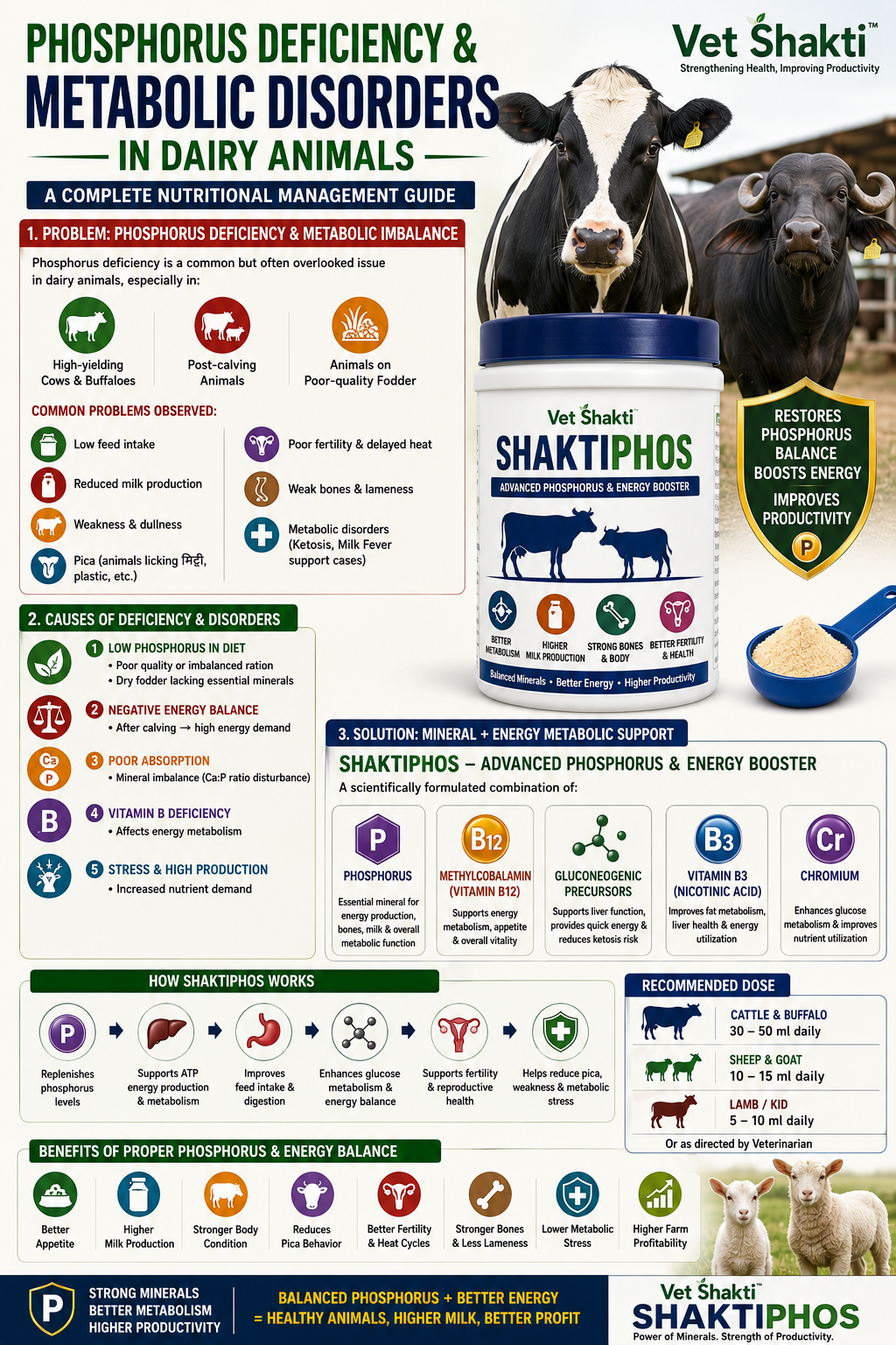 Phosphorus Deficiency & Metabolic Disorders in Dairy Animals: A Complete Nutritional Management Guide